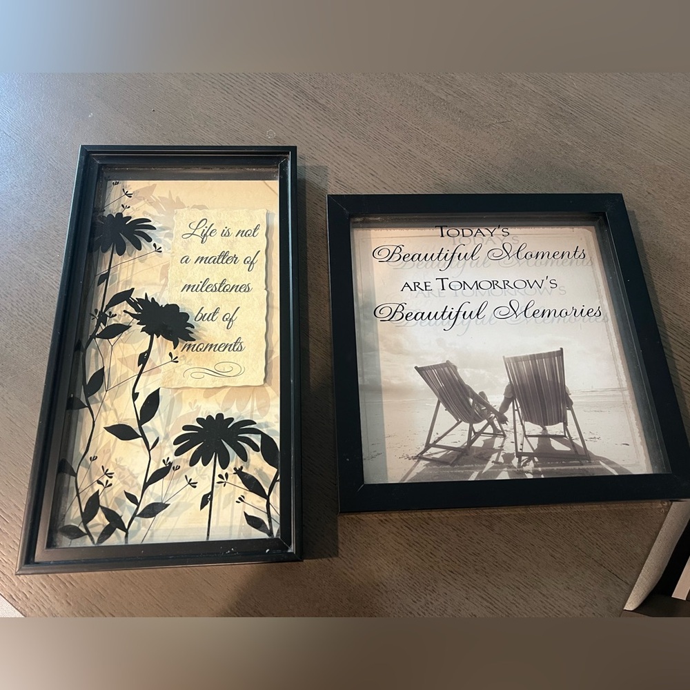 Black Framed Inspirational Wall Art Set